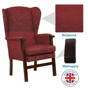 Mobility-World-Ltd-UK-Burton-High-Back-Chair-Redwood-Fabric-Mahogany-Wood