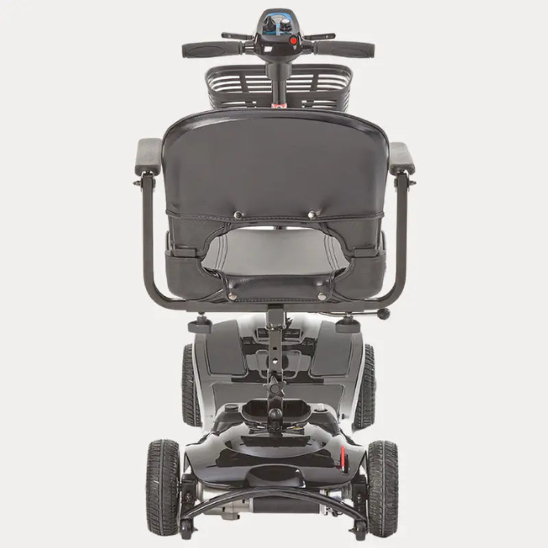 Inspired by our Lithilite and Alumina models, the affordable Airscape Portable Travel Scooter with Lithium Battery is perfect for new mobility users. Lightweight and budget-friendly, it disassembles easily, with the heaviest part at 33 lbs. The 4.5 lb Lithium-ion battery supports up to 21 stone for 10 miles per charge. Features include simple controls, a swivel seat, and flip-up armrests. Available in Black, the Airscape is a compact and valuable mobility solution.