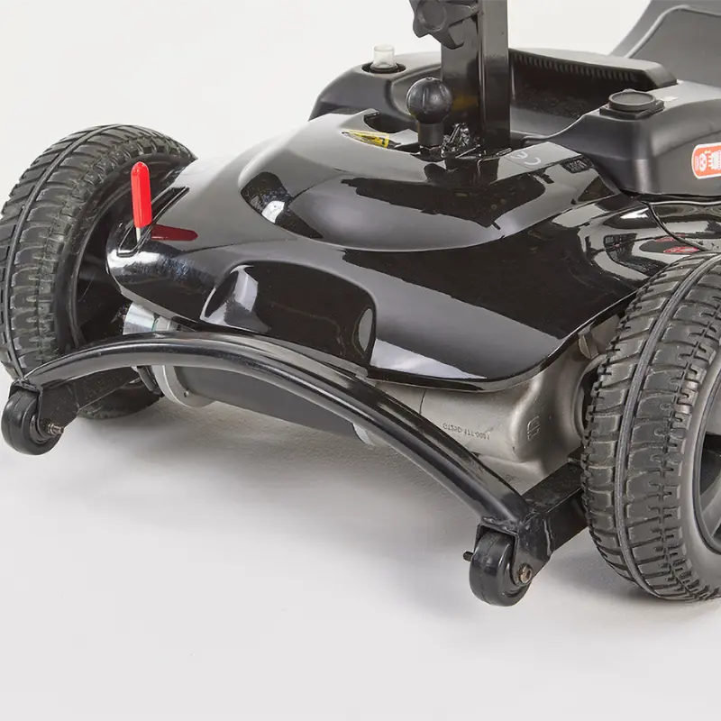Inspired by our Lithilite and Alumina models, the affordable Airscape Portable Travel Scooter with Lithium Battery is perfect for new mobility users. Lightweight and budget-friendly, it disassembles easily, with the heaviest part at 33 lbs. The 4.5 lb Lithium-ion battery supports up to 21 stone for 10 miles per charge. Features include simple controls, a swivel seat, and flip-up armrests. Available in Black, the Airscape is a compact and valuable mobility solution.