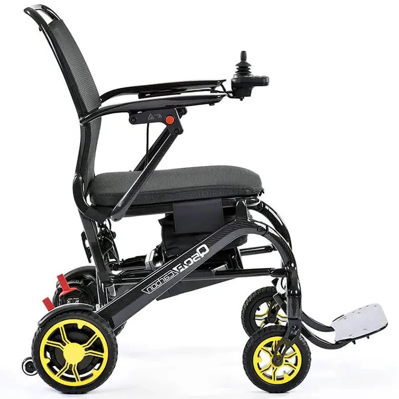 Mobility World Ltd UK - Quickie Q50 R Carbon Folding Powerchair Yellow Accent