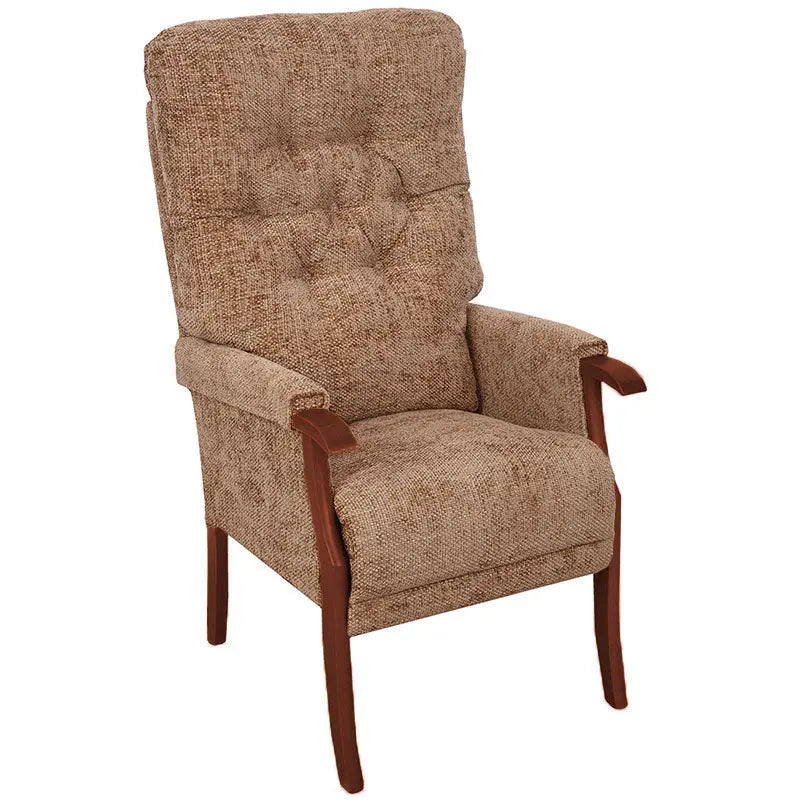Avon High Back Chair Mobility World UK High Seat Orthopaedic Chair Café / Mahogany