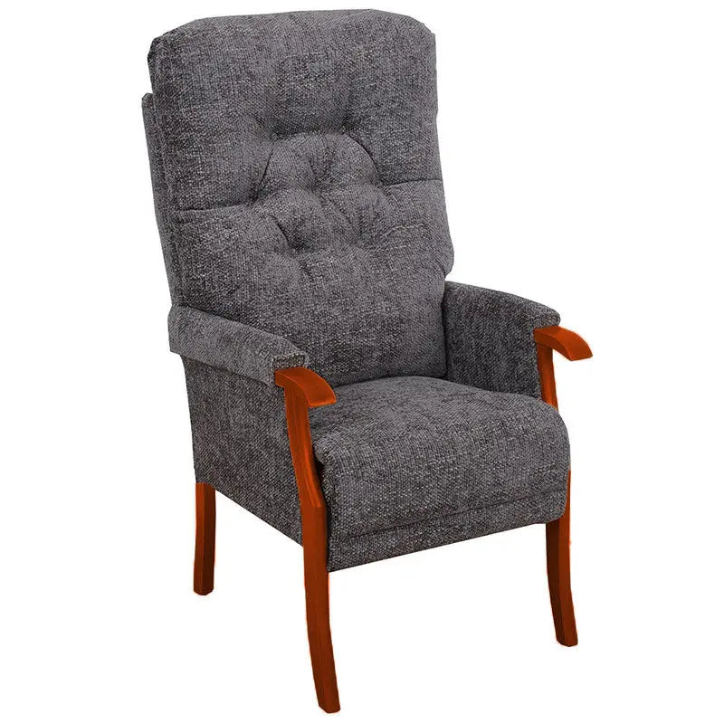 Avon High Back Chair Mobility World UK High Seat Orthopaedic Chair Slate / Mahogany