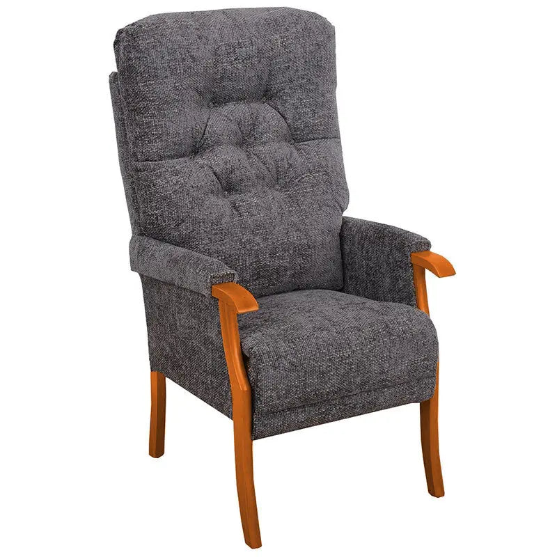 Avon High Back Chair Mobility World UK High Seat Orthopaedic Chair Slate / Teak