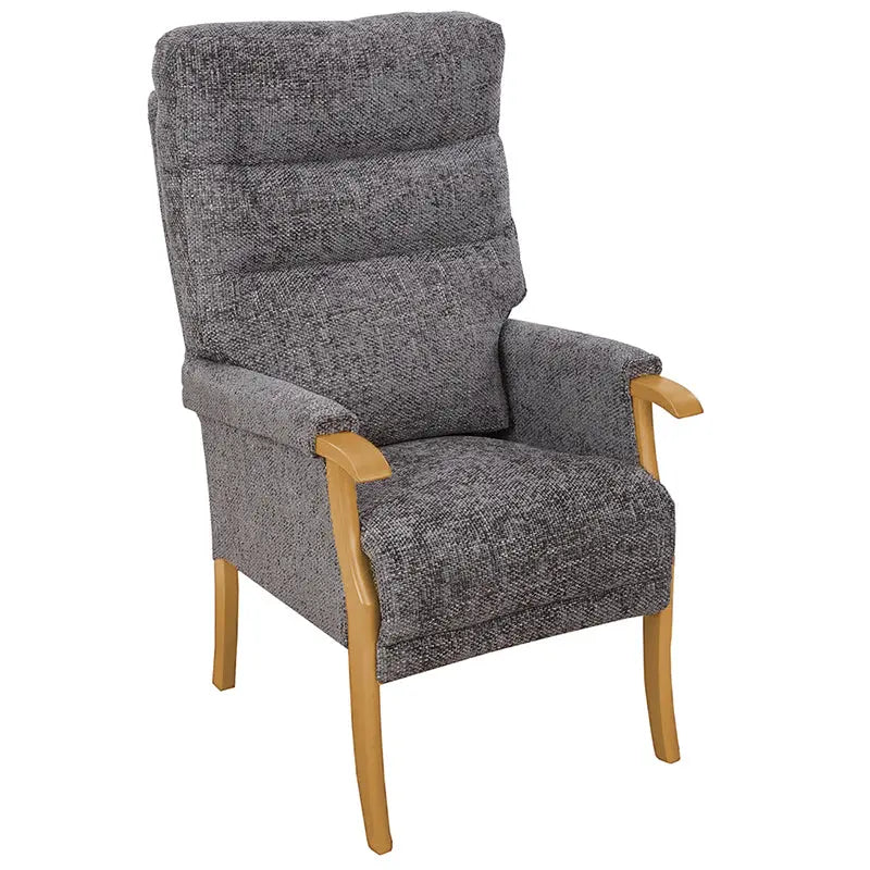 Orwell High Back Chair Mobility World UK High Seat Orthopaedic Chair Slate / Light Oak