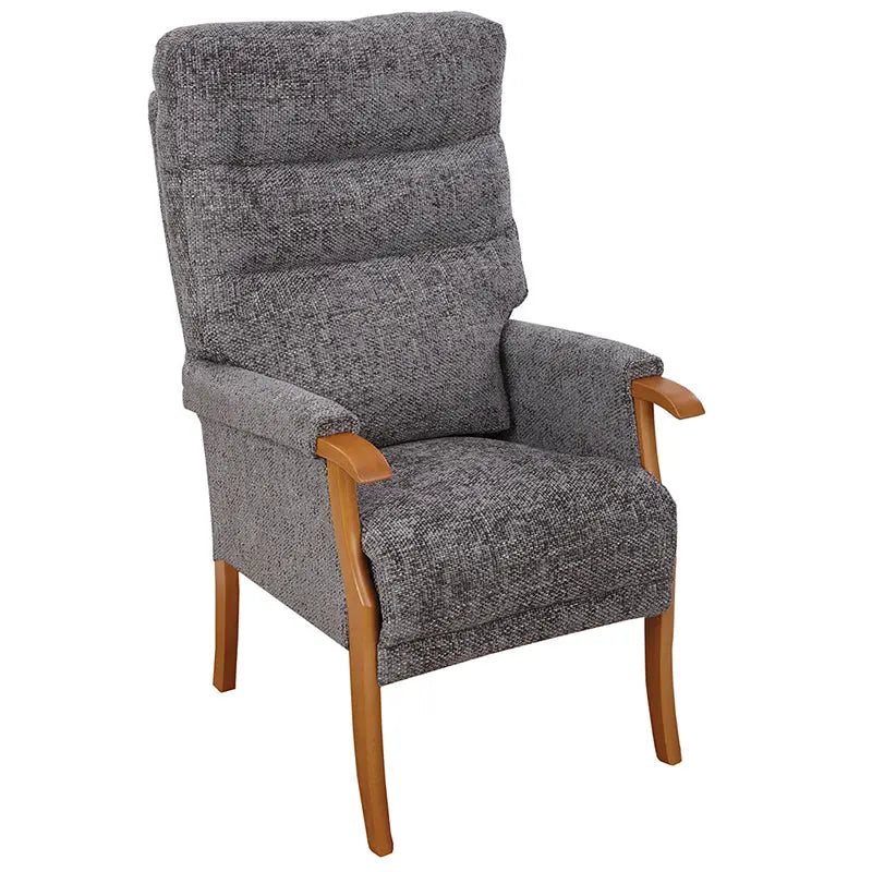 Orwell High Back Chair Mobility World UK High Seat Orthopaedic Chair Slate / Teak