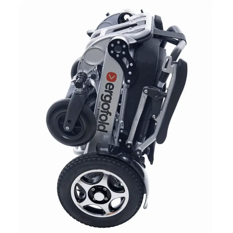 Experience the ultimate in mobility with the Ergofold Elite folding electric wheelchair. Its advanced motors, controller, and up to three batteries provide unmatched performance and range. The tension back and seat, flip-up armrests, seat belt, and 10cm cushion all contribute to a comfortable and secure ride. Plus, the white and red reflectors and 12 inch pneumatic rear wheels ensure stability and safety. With one-step quick folding, this wheelchair is perfect for those on the go.