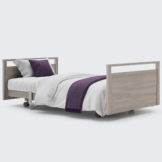 The Opera® Signature bed is height adjustable, making it suitable for both nursing care and ease of access. The bed's extensive height range allows it to be lowered close to the floor and raised up to a carer's waist level to make it easier to provide care._img