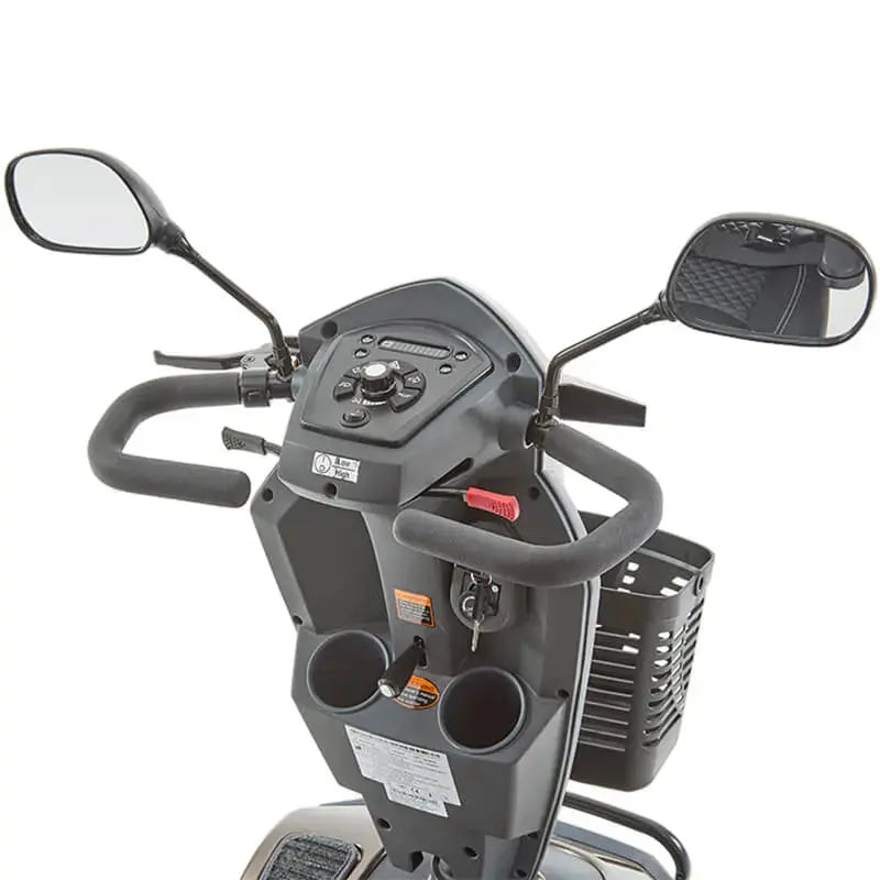 The Motion Healthcare Xcite Li Mobility Scooter offers a 45-mile range and 8 mph top speed with safe lithium phosphate batteries. It features large wheels, suspension, a padded Captain's seat, and an adjustable tiller.  Ideal for all terrains, it includes lights, indicators, a horn, and high ground clearance, supporting up to 25 stone. Additional conveniences are a storage basket and USB charging port.  The Xcite Li combines modern styling, ease of use, and robust performance for all journeys.