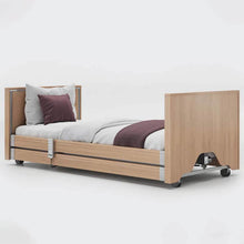 Load image into Gallery viewer, The Opera Enclosed 3ft Low Classic Profiling Bed With Cot Sides is perfect for those who need a little bit of extra help when it comes to getting in and out of bed. The bed can be lowered to just 22cm from the floor, greatly reducing the risk of impact injury from falls.