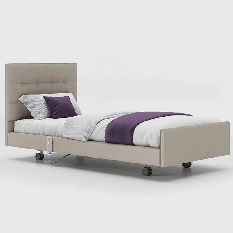 The Opera Signature Comfort Profiling Bed is the ultimate care bed for operators and users wanting to achieve a homely care environment. The bed has a fully upholstered surround and has headboard, fabric and width options.