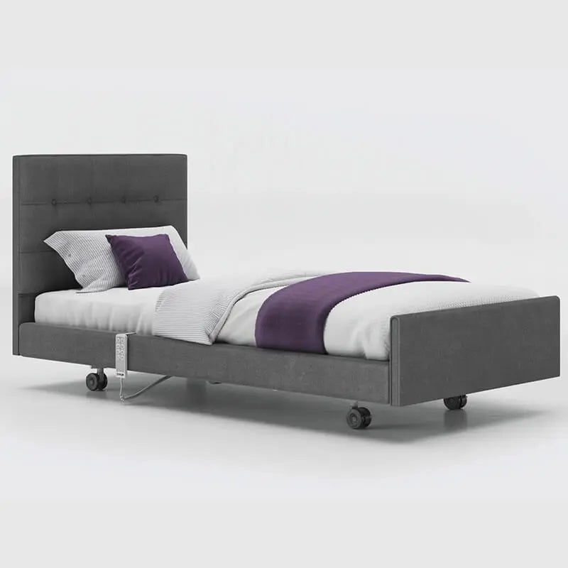 The Opera Signature Comfort Profiling Bed is the ultimate care bed for operators and users wanting to achieve a homely care environment. The bed has a fully upholstered surround and has headboard, fabric and width options.