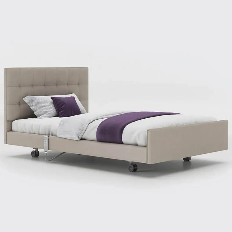 The Opera Signature Comfort Profiling Bed is the ultimate care bed for operators and users wanting to achieve a homely care environment. The bed has a fully upholstered surround and has headboard, fabric and width options.