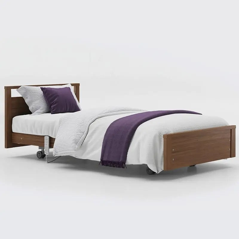 Introducing the Opera Signature Low Footboard Bed perfect for those who appreciate minimalist style and unrestricted access at the foot-end of the bed. This versatile bed features a height range that can be raised up to a carer's waist level or lowered close to the floor, making it easy to get in and out of bed. Plus, its stylish low footboard provides a modern look for your bedroom.