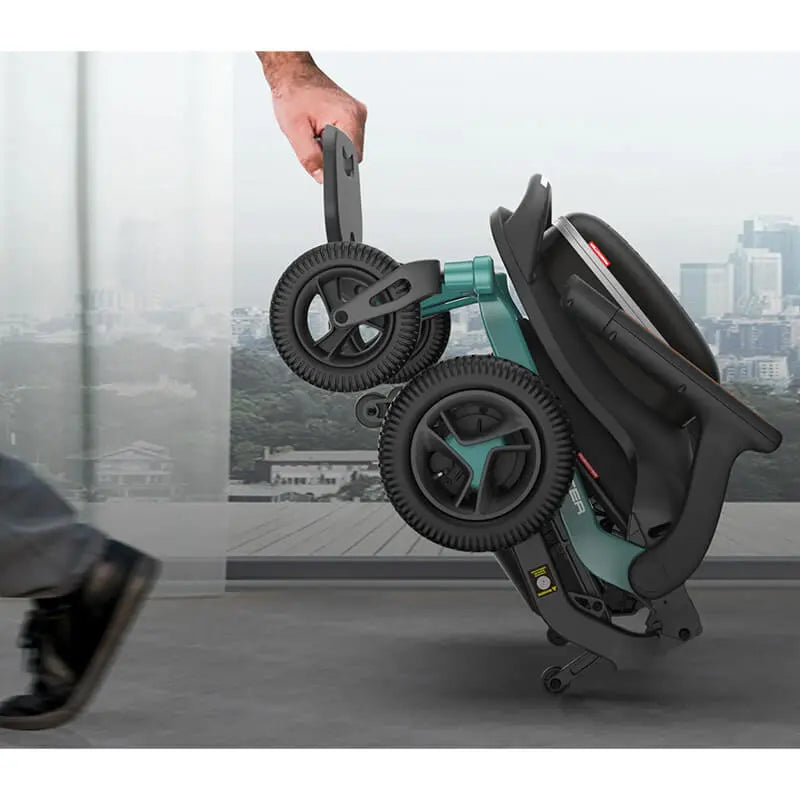 The Robooter E40 is a sleek, foldable indoor electric wheelchair that flawlessly blends performance, portability, and style. It is designed for easy daily usage, with ample leg space and a compact turning radius, and is powered by a powerful 20AH lithium-ion battery that can travel 14.3 miles on a single charge. Its lightweight design allows for easy manoeuvrability on a variety of floor surfaces, making it suitable for transportation in cars, airlines, and more.