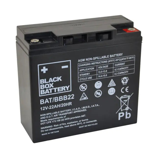 22Ah Black Box AGM Battery  Mobility World UK
