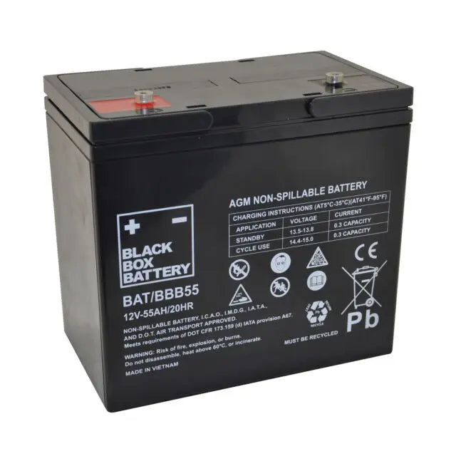 55Ah Black Box AGM Battery  Mobility World UK