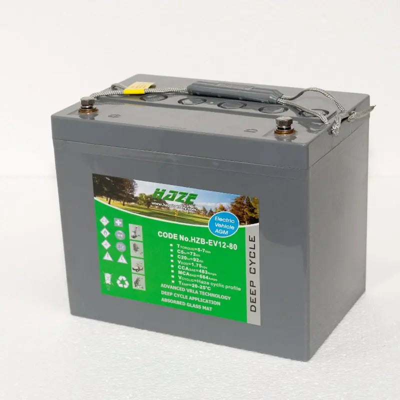 Haze HZB-EV AGM Deep Cycle Mobility and Golf Battery - HZB-EV12-80