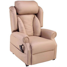 Load image into Gallery viewer, Mobility-World-UK-Jubilee-Dual-Motor-Riser-Recliner-Lateral-Back-Cosi-Chair-ultra-leather-buff