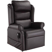 Load image into Gallery viewer, Mobility-World-UK-Jubilee-Dual-Motor-Riser-Recliner-Waterfall-Back-Cosi-Chair-Ultra-Leather-Raven-Wing