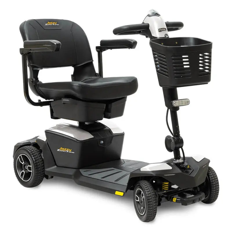 Mobility World Ltd UK:  Pride Jazzy Zero Turn Travel Scooter Pearl White