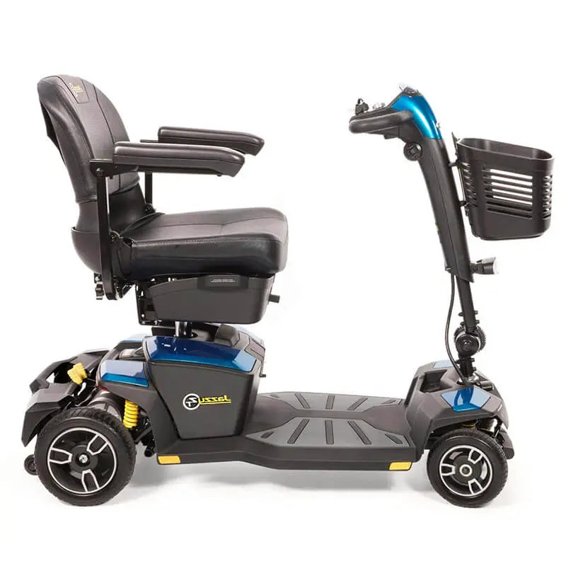 Mobility World Ltd UK:  Pride Jazzy Zero Turn Travel Scooter Side View