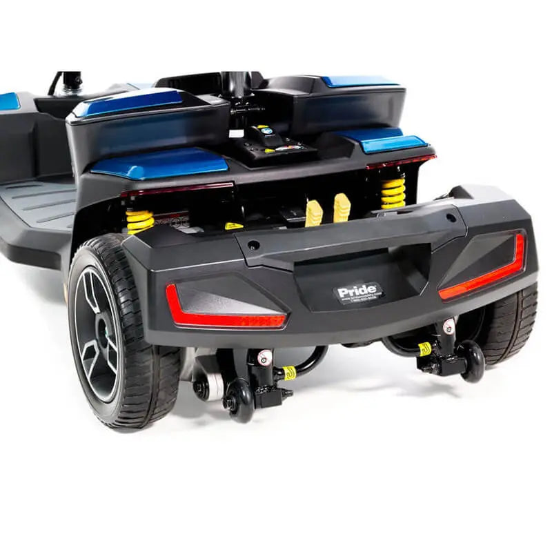 Mobility World Ltd UK:  Pride Jazzy Zero Turn Travel Scooter Rear View