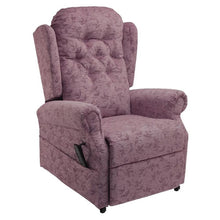 Load image into Gallery viewer, Mobility-World-UK-Salzburg-Button-Back-Multi-functional-Dual-Motor-Riser-Recliner-Cosi-Chair-Medina-Button-Back-Spray-Plum