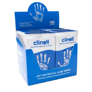 Clinell Antibacterial Hand Wipes (Pack of 100)