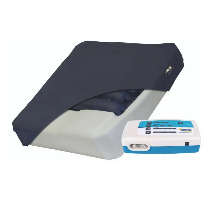 The Alerta Mobile is a battery-powered alternating pressure relieving cushion system that helps prevent and treat users at high risk of developing a pressure ulcer. With a long-lasting lithium-ion battery, the Mobile can be used in static or alternating mode to provide relief for up to 24 hours or one day, respectively.