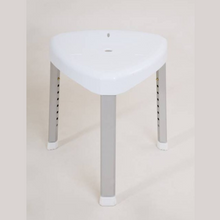 Load image into Gallery viewer, The Atlantis Corner Shower Stool is beautifully constructed in aluminum