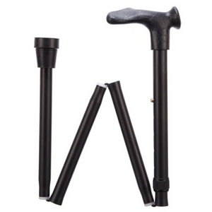Comfort Grip Cane - Folding, adjustable Right handed Black