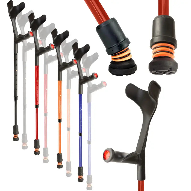 Flexyfoot Comfort Grip Open Cuff Crutch - Red - Right
