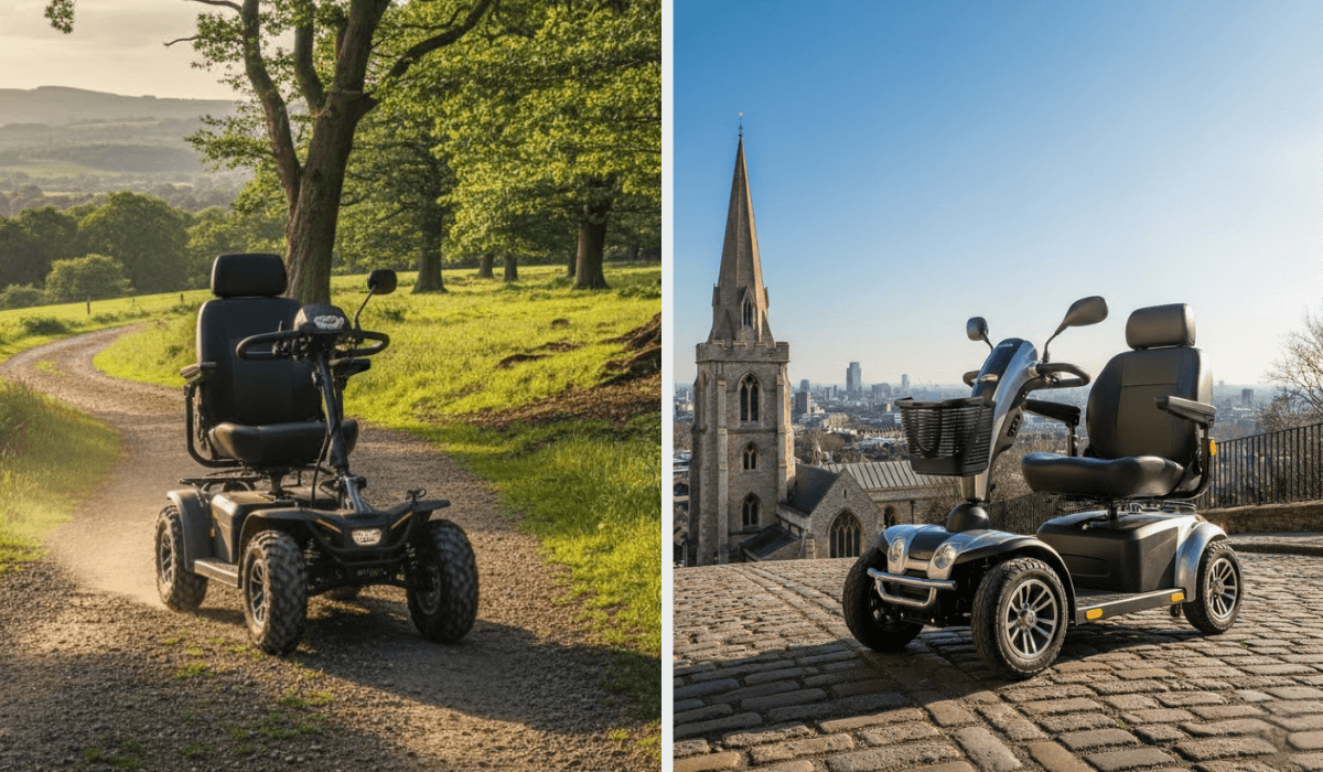 Mobility scooter on a UK Hills in Harrow, Letchworth & Hertfordshire supported by Mobility World Letchworth and Harrow