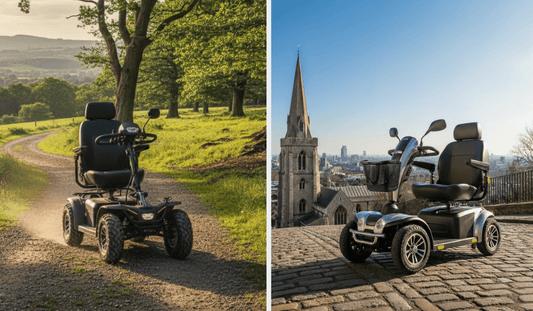 Mobility scooter on a UK Hills in Harrow, Letchworth & Hertfordshire supported by Mobility World Letchworth and Harrow