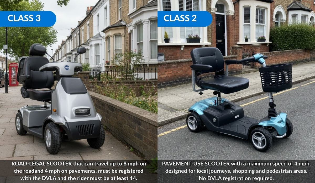 Class 2 vs Class 3 Mobility Scooters (UK Guide)