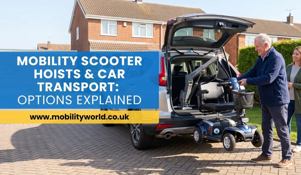 Mobility scooter boot hoist lifting a scooter into a car boot safely.