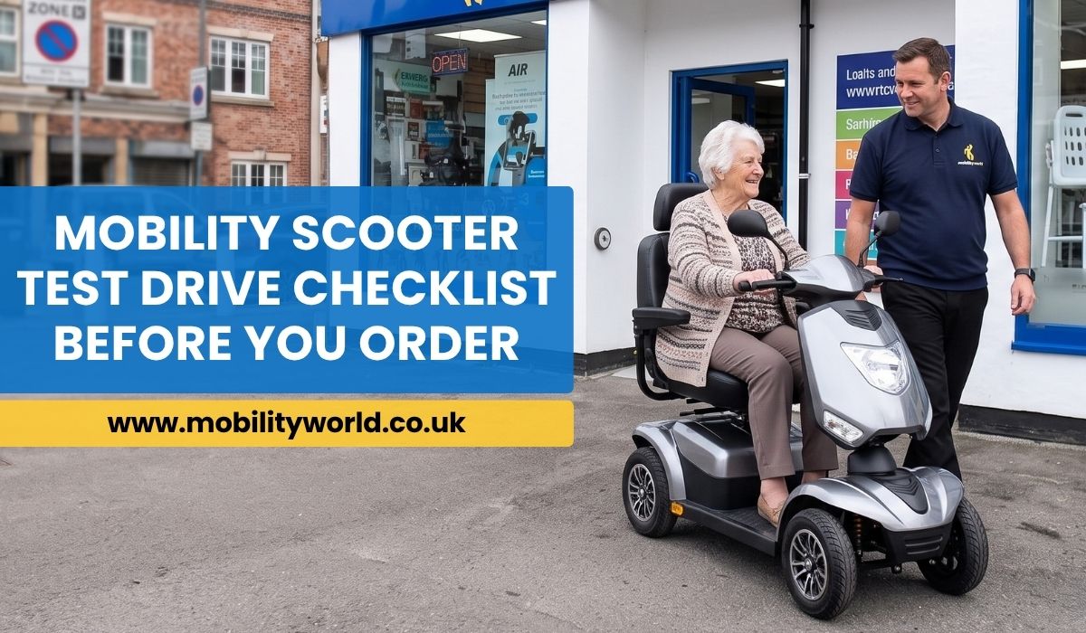 Mobility scooter test drive with a specialist before ordering