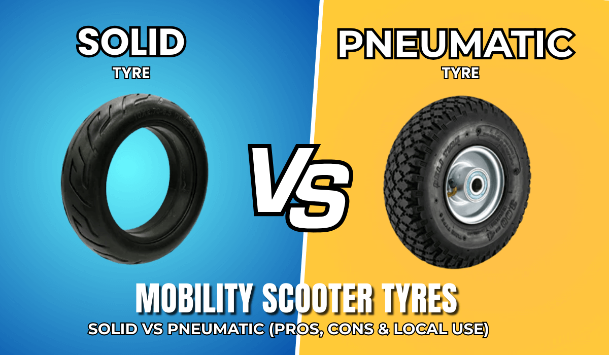 mobility scooter tyres comparison of solid and pneumatic pros, cons and local use