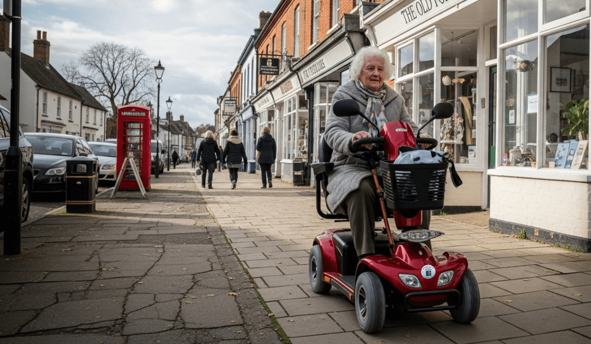 Mobility scooters used on pavements and town routes in Buntingford