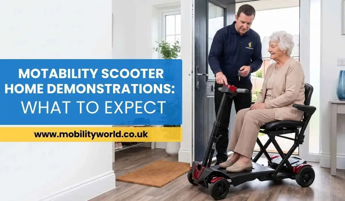 Motability mobility scooter home demonstration with adviser
