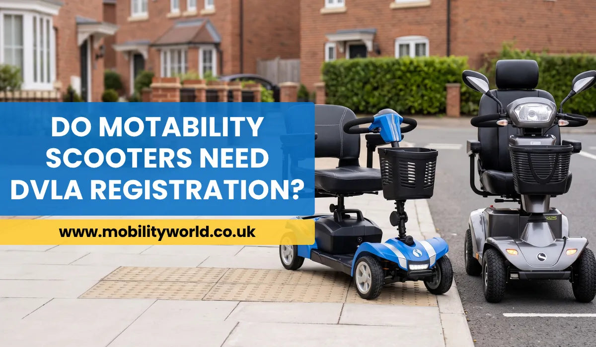 Class 2 and Class 3 mobility scooters showing the difference between pavement and road use