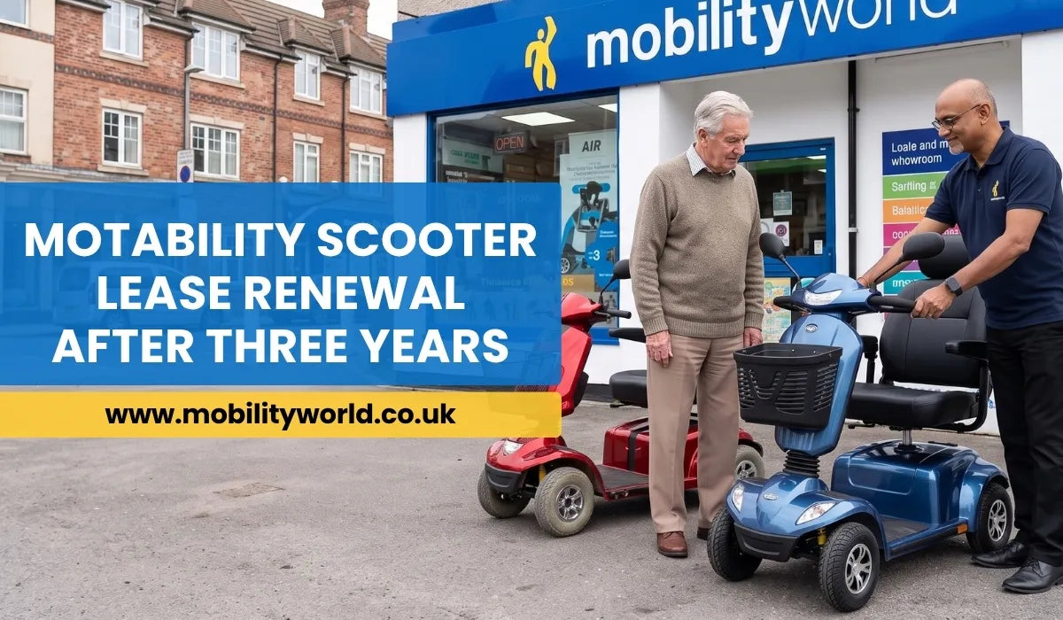 Motability scooter lease renewal after three years with a new mobility scooter
