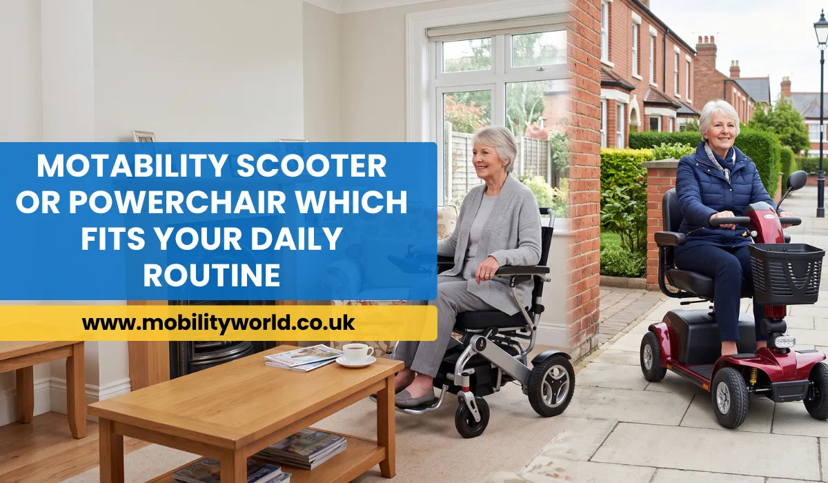 Mobility scooter and powerchair compared for outdoor and indoor daily use
