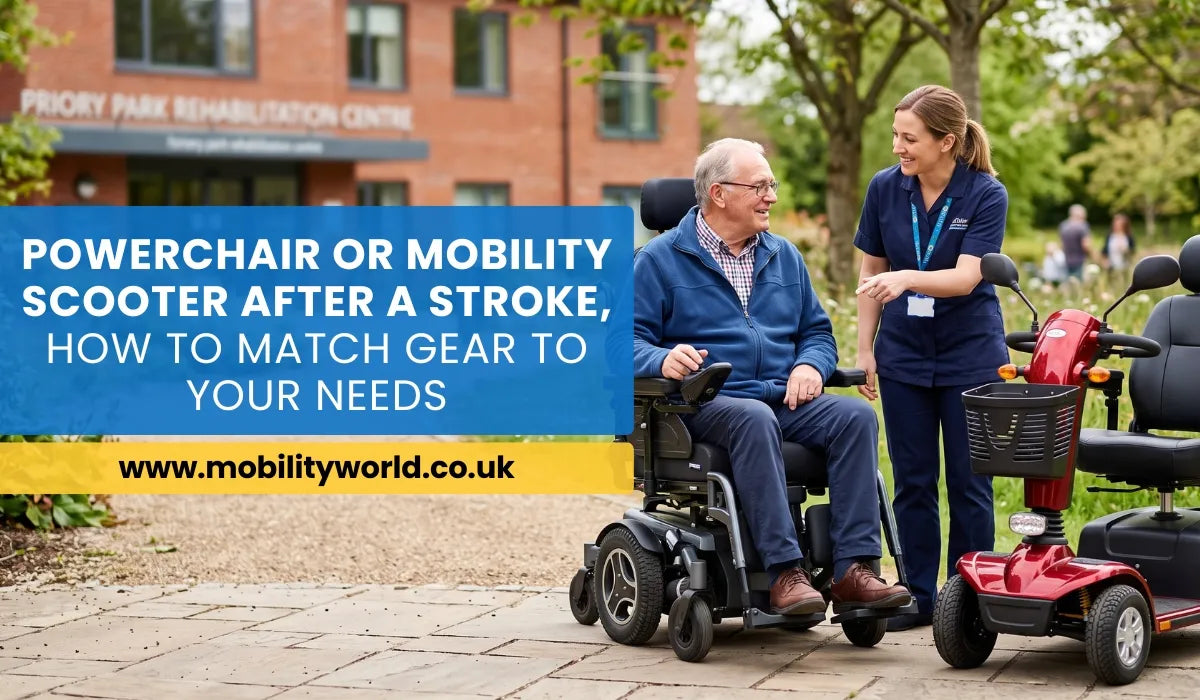 Choosing between a powerchair and mobility scooter depends on balance, strength, transfers and everyday lifestyle after a stroke.
