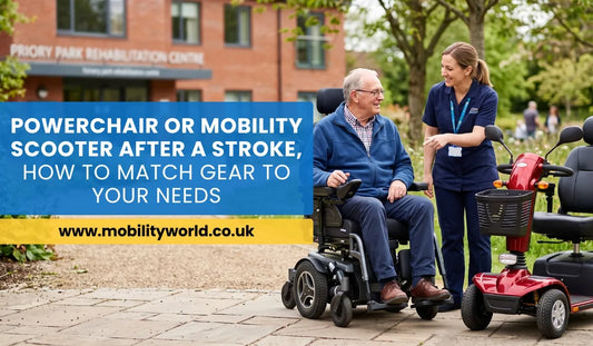 Choosing between a powerchair and mobility scooter depends on balance, strength, transfers and everyday lifestyle after a stroke.