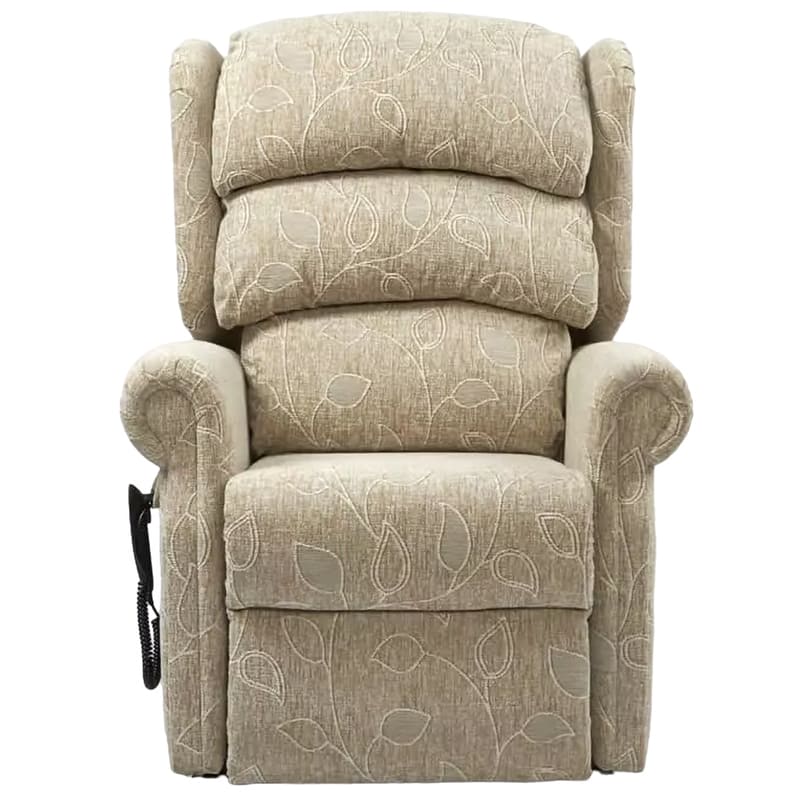 The Beacon Waterfall Dual Motor Tilt in Space Chair offers comfort and adjustability, making it ideal for individuals with limited mobility or back, hip, or knee pain. It features scroll arms, a full chaise footrest, and a three-pillow waterfall backrest. The chair can be adjusted independently, allowing for full recline and standing positions. It also features separate electric controls for backrest, leg rest, chair tilt, and riser functions.