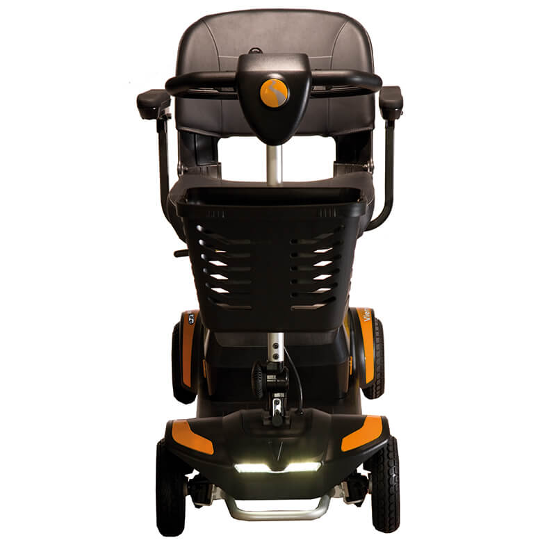 Mobility-World-Ltd-Rascal-Vierra-LiFe-Lifetime-Battery-Guarantee-Orange-Front-with-Lights