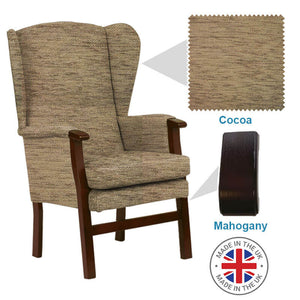 Mobility-World-Ltd-UK-Burton-High-Back-Chair-Cocoa-Fabric-Mahogany-Wood