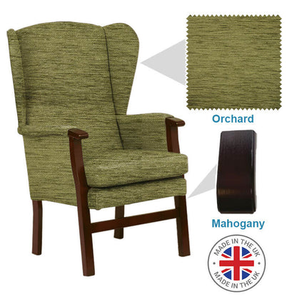 Mobility-World-Ltd-UK-Burton-High-Back-Chair-Orchard-Fabric-Mahogany-Wood