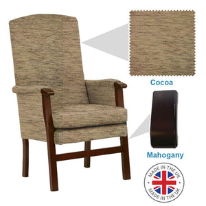 Mobility-World-Ltd-UK-Henley-High-Back-Chair-Cocoa-Fabric-Mahogany-Wood